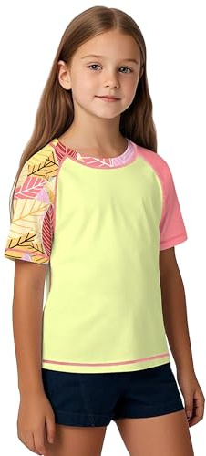 ANGEL CITIZ Jungen Kurzarm Rundhals Badeshirt UV Kinder Rashguard UPF 50+ Schwimmshirt Kinder 125-155
