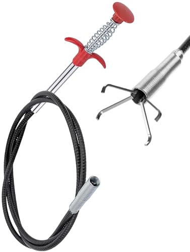 KGGZKG 90cm Greifer Flexibel Krallengreifer 1 Stück Rohrreinigungsspirale Abflussspirale Greifer Zange Teleskop Drain Cleaner Toiletten Spirale Teleskopgreifer für Küche Bad Abwasserkanäle