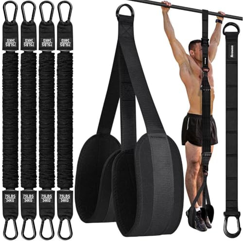 Pull Up Assistance Bands 75-225lbs, Heavy Duty Pull Up Workout Band with Feet Rest, Resistance Band for Pull Up Bar Bands, Pull Up Assist Band Strength Training Workout Equipment, Height Adjustable