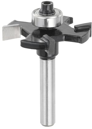 sourcing map Slot Cutter Router Bit 1/4 Shank 6mm Cutting Height 15/32 Depth 4 Flute Wood Slotting Cutter Bit Carbide Tip for Groove Edges, Black