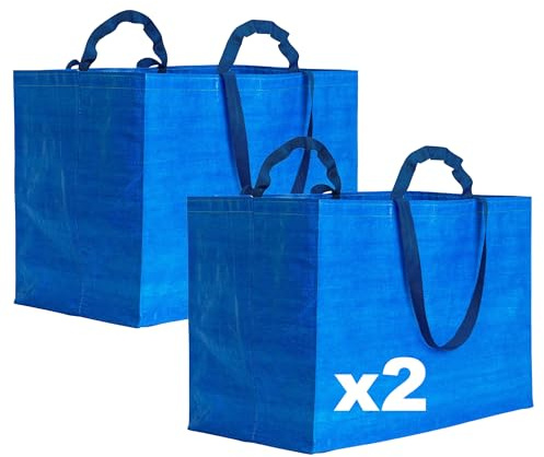 Artexia Borsa Spesa Robusta - Shopper Maxi in Polipropilene Riciclato Laminato con Soffietto e Doppi Manici (Royal)