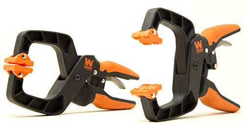 WEN CLH226 Quick-Release Ratcheting Hand Clamps with 2-Inch Jaw Opening and 2-Inch Throat, 2 Pack, Black