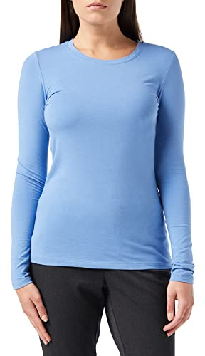 Amazon Essentials Women's Regular-Fit Long-Sleeve Crewneck T-Shirt (Available in Plus Size), Blue, S