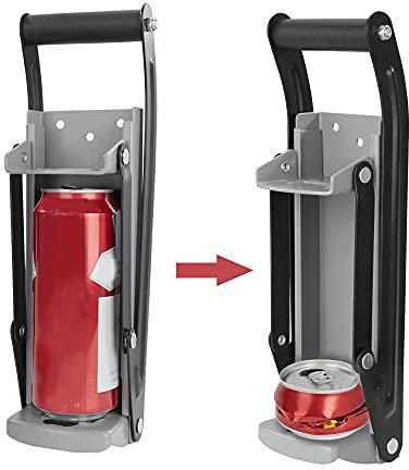 Dosenpresse mit Flaschenöffner Dosenbrecher Wand Montiert Bierdosenpresse Recycling Werkzeug für 16oz 12oz Limonaden- und Coladosen Ca.33 x 9.5 cm