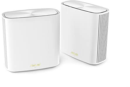 ASUS ZenWiFi XD6 Blanc - Pack de 2 - Système Wi-FI 6 AX Mesh, Double Bande (2,4 GHz / 5GHz), 5400 Mbit/s, 500m2, AiProtection Pro avec TrendMicro à vie, Ports WAN/LAN, application mobile