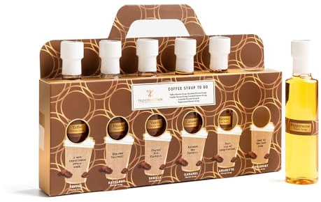 Tilz, Coffee Syrup - 6x 75ml Coffee Syrup Gift Set, Cocktail Gift Sets |Vanilla, Caramel, Toffee, Hazelnut, Amaretto, Peppermint |Latte, Cappuccino, Hot Chocolate |Christmas Food Gifts For Men, Women
