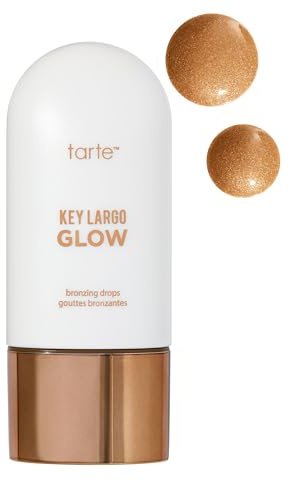 tarte key largo glow bronzing drops – Bronzer liquido illuminato con siero, con squalano vegano e vitamina E, per un bagliore radioso baciato dal sole e un'idratazione leggera, cruelty free