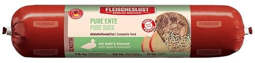 Fleischeslust Pure Ente mit Apfel & Amarant Sensitiv Wurst (1 x 400 Gramm)