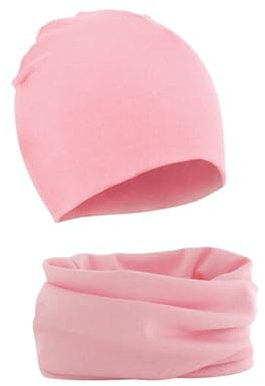 WUWYOUWL Baby Baumwolle Weiche Beanie Hut Wichtel Schal zweiteiliges Set für 1-3 Unisex Baby Herbst und Winter (DE/NL/SE/PL, Alter, Einheitsgröße, Rosa)