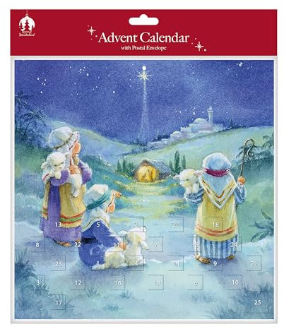 Tallon Large Christmas Advent Calendar - Nativity Design with Postal Envelope - 2 Assorted Designs, 1 Sent at Random - Traditional DIY Advent Calendar
