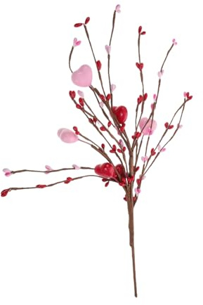 BATHVEVE Rama Decorativa Corazón para San Valentín Adorno De Berries para Centros De Mesa y Decoración De Hogar Accesorio Multifuncional para Fiestas y Eventos