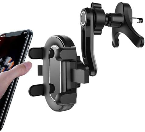 Support de téléphone de ventilation de voiture : support de téléphone de montage de voiture, installation de sortie d'air | Accessoires extérieurs automobiles au design noir élégant avec un