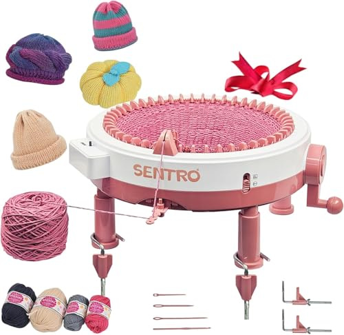 SENTRO Machine à tricoter améliorée - 48 aiguilles - Support robuste et pince de table pour la stabilité - Tissage intelligent - Kit de métier à tisser à tisser au crochet - Kit de bricolage pour