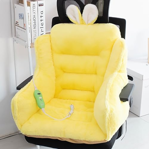 Body Heating Pad, Sittvärmare Hem Sittdyna med Justerbar Temperatur, Kontorsstol Varmare för Kontor Hem Gaming Stol (Gul)