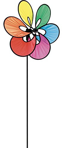 HQ Design Windspiration - Flower, UV-beständige und wetterfeste Windspiel Deko für Garten, Terrasse und Balkon - Windrad inkl. Standstab (Paradise Flower Rainbow)