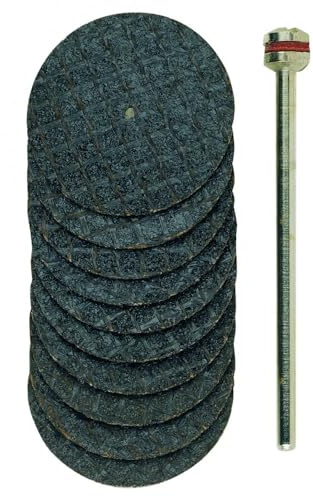 PROXXON 28808 10 x Trennscheiben mit Gewebebindung Ø22 mm + 1 Träger