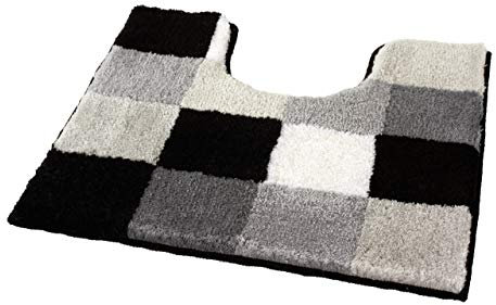 Kleine Wolke WC-Vorleger Caro Schwarz 55 x 55 cm mit Ausschnitt