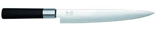 KAI Wasabi Black coltello da prosciutto 23,0 cm lunghezza lama - acciaio inossidabile 6A/1K6 lucidato 58 (±1) HRC - manico in polipropilene nero - coltello da carne - Made in Japan