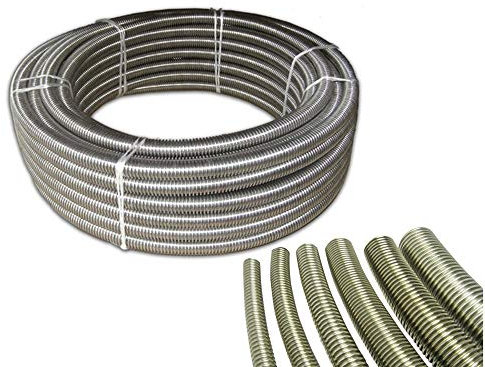 Sani-Flex Edelstahlwellrohr DN12 bis DN50, 1.4404, normal gewellt, Meterware, Preis pro Meter, Länge nach Wunsch, Ideal für Wärmetauscher, DN-Größe: DN50-21/2 Zoll