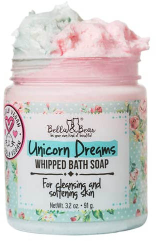 Bella & Bear Unicorn Dreams Whipped Bath Soap - Travel Size 3.2oz mango & pineapple with a hint of vanilla