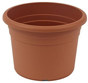 greemotion Pot de fleurs rond en plastique Ø 35cm 12L - Pot pour plantes extérieures et intérieures - Pot de jardin couleur terre cuite
