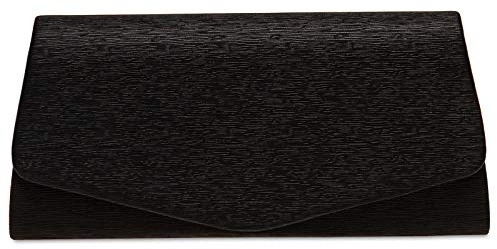 Caspar TA526 Damen elegante Glanz Clutch Tasche Abendtasche, Farbe:schwarz, Größe:Einheitsgröße