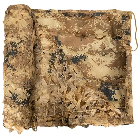 LOOGU Desert Digital Camo Netting, 150D Camouflage Net for Sunshade, Camping, Military, Hunting Blind, Party Decorations - 16.5 x 20 Feet