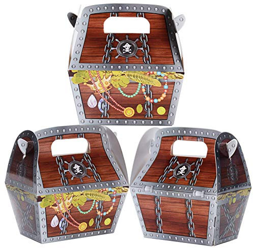 8x4x10.5cm 30 Pezzi Scatole Scatoline Bomboniere Portaconfetti Tesoro Pirata Regalo Decorazioni Compleanno Feste a Tema Pirati Forziere del Tesoro