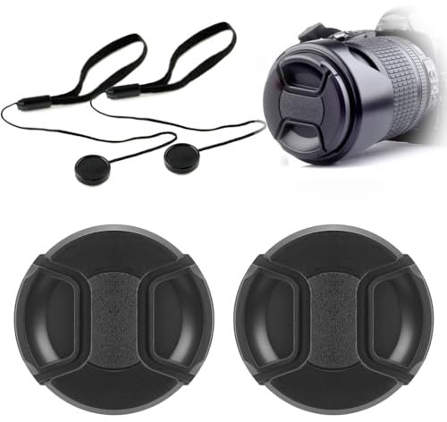 Tapa Frontal para Objetivo de 55 mm con Protector de Tapa de Lujo para D3400 D3500 D5600 D7500 con AF-P 18-55 mm para Sony A7 A7 II III con FE 28-70 mm Lente