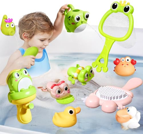 Meribbit Jouet Bain Bébé, Couleurs Vives, Sûrs, Amusant et éducatif, Convient Aux Nourrissons et Aux Jeunes Enfants pour Jouer ou Nager dans La Baignoire, 1+ Ans