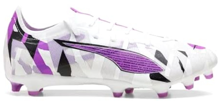 PUMA Cloud Ultra Match Firm Ground Football Boots Mens White/Purple 8 UK