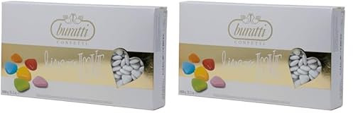 Buratti Confetti Dragées au Chocolat Curiandoli Blanches 1 Kg (Lot de 2)