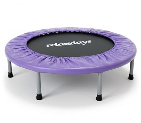 Relaxdays Trampolín Interior Plegable Ø 95 cm hasta 100 kg, Deporte y Gimnasia, Morado