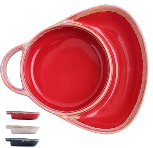Ciotole per zuppe e contorni, in ceramica 2 in 1, con supporto per cracker, ciotola per pane per insalata, colazione e sandwich, piatto antisanguinamento in ceramica e sandwich, ideale per ristoranti