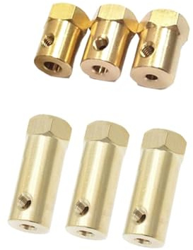 1Pc Giunto for Albero Motore In Ottone Esagonale Accoppiatore 3/4/5/6/7/8 Mm Connettore di Trasmissione del Motore Modello di Auto Ruote Pneumatico Albero Accoppiatore(Long Type 4mm)