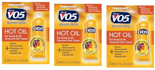 Alberto Vo5 Hot Oil Intense Conditioning Treatment, 0.5 Ounce, 2-count Tubes (Pack of 3)