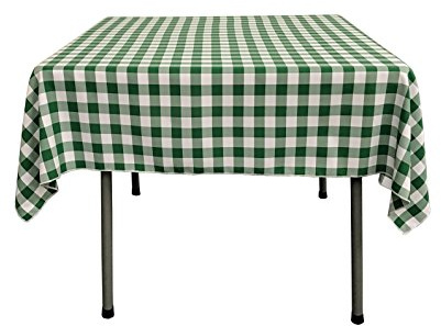 LA Linen Gingham Tablecloth - Checkered Tablecloth for Parties, Picnics & More - Farmhouse Tablecloth - Spring Tablecloth - Picnic Tablecloth - Cloth Tablecloths for Square Tables - 52x52 Green