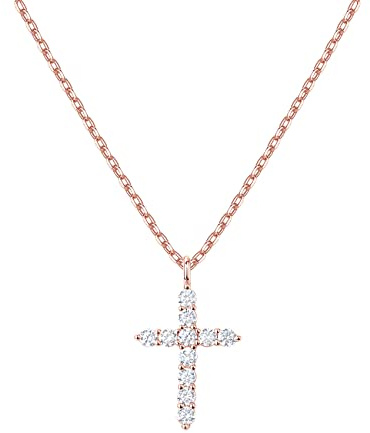 PAVOI 14K Rose Gold Plated Faith Necklace for Women | Faith Pendant | Rose Gold Necklaces for Women