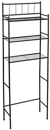 Honey Can Do Étagère Gain de Place pour Dessus de Toilette, Noir, Acier, 20,4 kg