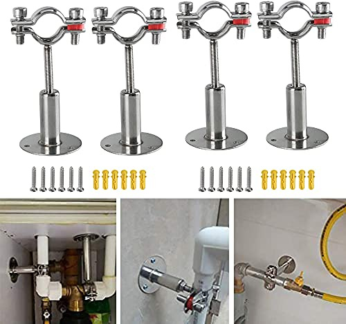 4Pcs Einstellbare Rohrhalterung Rohrschellen, Wandhalterung Deckenhalterung Rohrhalterung, Stark Und Stabil FüR Durchmesser 25-27MM, Ideal FüR Die Befestigung Von Rohren, Rohren Oder Stangen Usw.