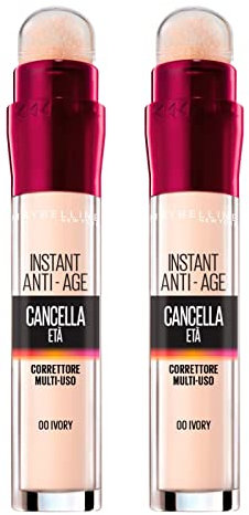 2x Maybelline New York Il Cancella Età Correttore Liquido Multiuso Colore 00 Ivory - 2 Correttori