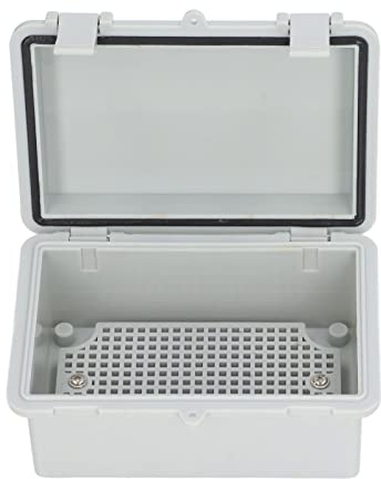 Boîtier électrique étanche IP67 Boîtier électrique Extérieur Boîte de Jonction avec Couvercle à Charnière Pince en Plastique pour Bricolage Gris