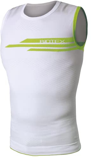 BIOTEX Canotta Impact Traspirante da Uomo per Ciclismo e Running, Intimo Tecnico Sportivo Ideale per L'Estate e per l'inverno, Bianco, Taglia III (XL/2XL)