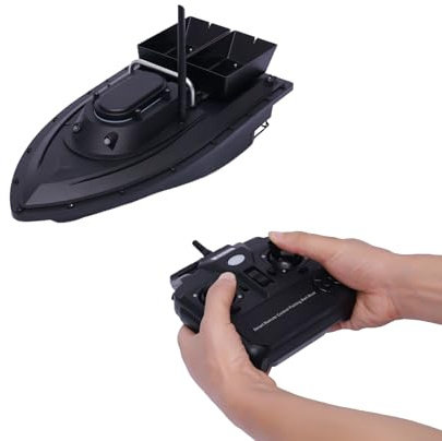 XUEMANSHOP Barca per esche da pesca con batteria integrata 5200 MA, 500 m Radiocomando Auto Cruise Barca Camouflage per Piscine e Laghi