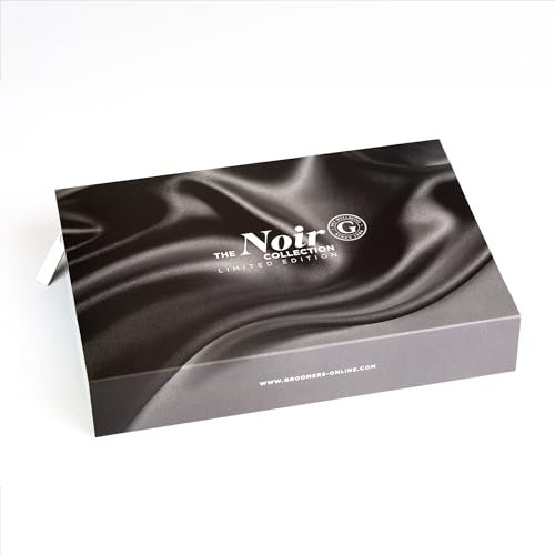 Groomers Professionelle Fellschere für Hunde, Noir Limited Edition, 17,8 cm, gerade Schere, 17,8 cm, gebogene Schere, 17,8 cm, 50T Effilierschere, Edelstahl, verschleiß- und abriebfest