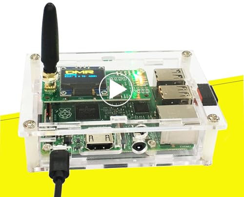 All-New DMR Hotspot Ethernet Port Assembled Radio Station WiFi Voice Modem Support DMR Dstar YSF P25 Fusion Antenna Raspbery Pi Model 2B Two Colors OLED Acrylic Shell