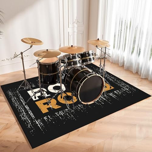 CCTSA 180 x 140 cm Schlagzeugteppich, rutschfeste Trommel Teppiche, Schallschutzdecke, Schlagzeug Teppich für Bass Drum Snare, Akustik Elektrisches Schlagzeug Teppich für Studio, Wohnung