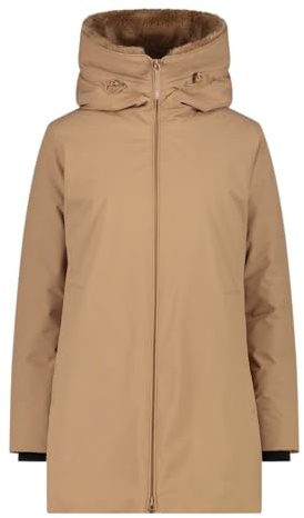 CMP - Parka da donna con cappuccio fisso, Malto, 42