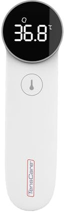 TensCare DigiTemp - Termometro a infrarossi multimodale per bambini, adulti e oggetti, preciso e veloce, display a LED, funzione di memoria, sicuro e igienico con interruttore Celsius/Fahrenheit