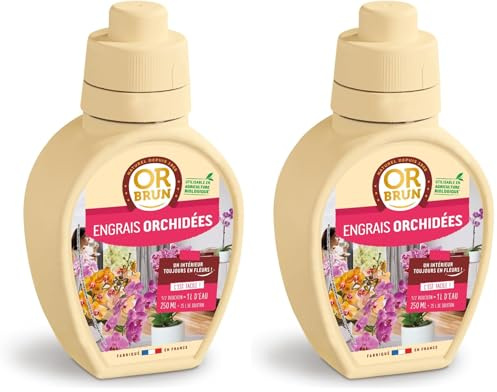 Or brun, Engrais Orchidées UAB, Liquide, 250ml, Rose (Lot de 2)